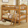Cresswell Convertible Twin Over Twin Arched Bunk Bed with Drawers, Light Brown