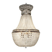 Amari Hollywood Regency Metal Glass Bead Chandelier