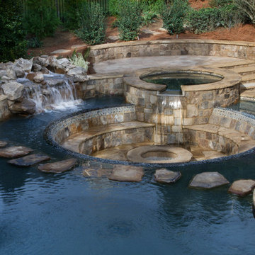 Rustic Pool with Incredible Sunken Patio & Fire Pit