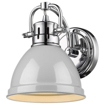 Golden Duncan 1-LT Bath Vanity Light 3602-BA1 CH-GY, Chrome