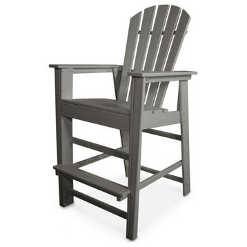 Polywood South Beach Bar Chair, Slate Gray
