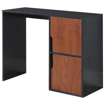 Convenience Concepts Designs2Go 40" Computer Desk in Black and Cherry Wood
