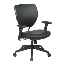 Air Grid Black Deluxe Vinyl Office Chairs - Office Chairs