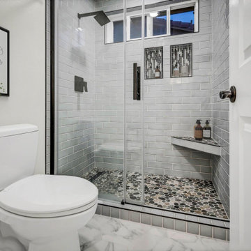 Modern Shower Oasis with Designer Tile in Aliso Viejo