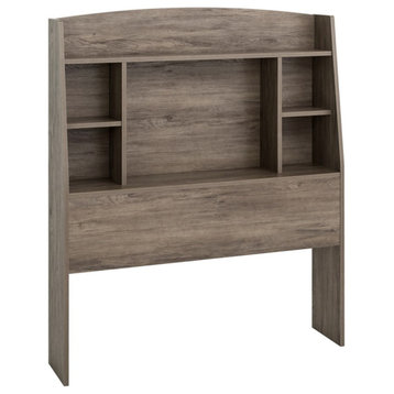 Prepac Astrid Drifted Gray Engineered Wood Twin Bookcase Headboard