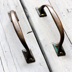Jenna Reclaimed White Washed Scaffolding Wardrobe with Vintage Brass Handles - Wardrobes and Armoires