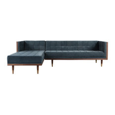 Straight Sectional Sofas Houzz Karl Woodrow Modern Box Sofa Sectional Neptune Walnut Left Facing