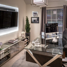 office tv at the back background