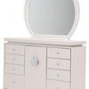 AICO Michael Amini Glimmering Heights Upholstered Dresser, With Mirror