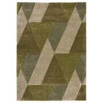Addison Rugs - Pasco APA34 Green 3'1" x 5' Rug - Set the stage with the Pasco collection, where modern-day designs seamlessly blend with a balanced mix of warm and cool colors. Every rug, exquisitely hand-carved, unveils detailed patterns, lending depth and charm. Bask in the luxury of the plush, heavy pile. Using 100% polypropylene and meticulously crafted in Egypt, longevity is assured. The Pasco collection encapsulates style and premium quality.