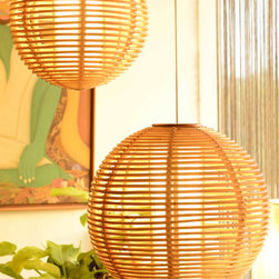 Round Cane lamps with inner tubes - Pendant Lighting