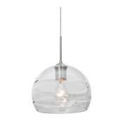 Besa Spirit 8 Cord Pendant, Clear, Satin Nickel