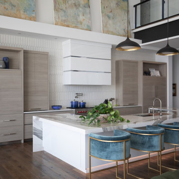 Milano - Fantasia + Bianco Lucido - Kitchen New Construction