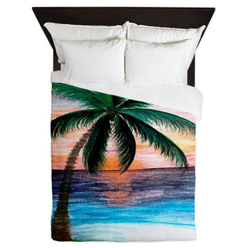 Sunset Palm Tree Duvet Covers, King