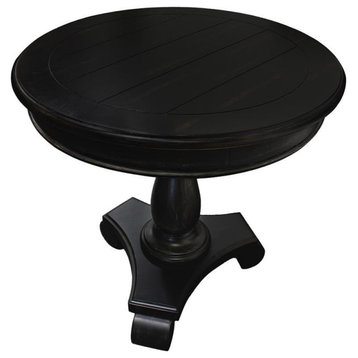 Best Master Furniture Engineered Wood Round End Table in Antique Black