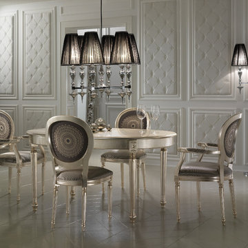 Extendable Louis Champagne Oval Dining Set