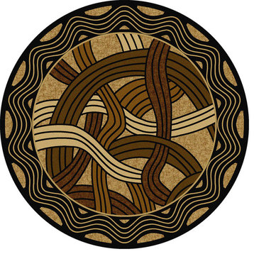 Hand Coiled Rug, Natural, 8'x8' Round, Round