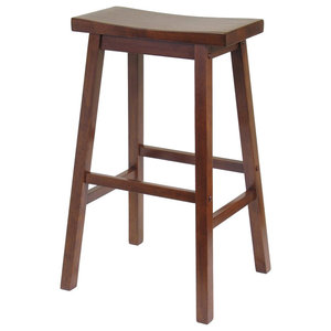 Saddle Barstool Chestnut Wire Brush winsome wood 15 8 x28 9 x17 91 walnut saddle