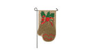 Chevron Mitten-Shaped Burlap Garden Flag