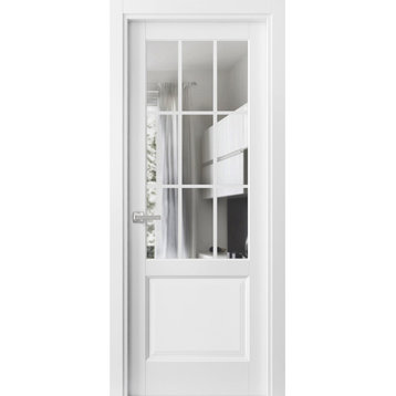 Interior French 32 x 96, Felicia 3599 White & Clear Glass, Set