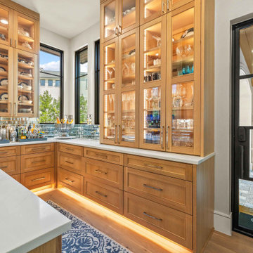 Butler’s Pantry with Glass Cabinetry and Porte-Cochère Access