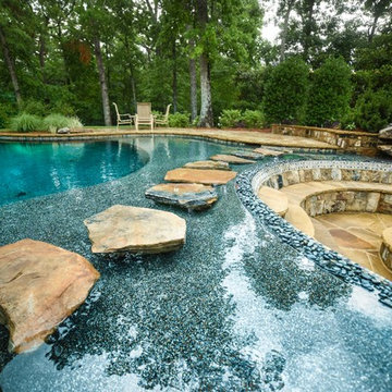 Rustic Pool with Incredible Sunken Patio & Fire Pit