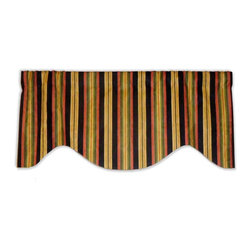 Priority Home and Design - Mill Creek Black Multi Stripe Damask Valance - Valances