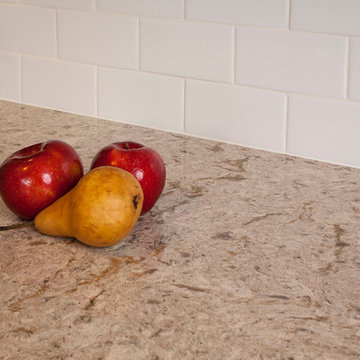 Cambria Quartz and Faux Wood in Pacaya Pair Beautifully