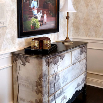 Painted Chest with Rural Scene