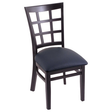 Holland Bar Stool, 3130 18 Chair, Black Finish, Allante Dark Blue Seat