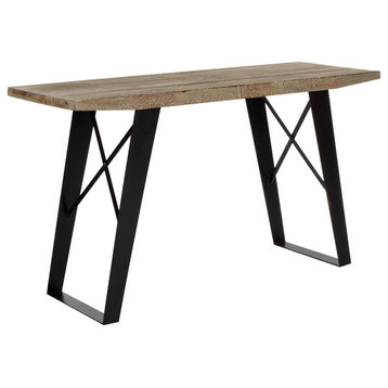 Waldo Console - Natural Color with Black Brushed