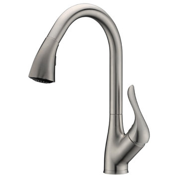 ANZZI Accent Series 1-HandlePull-Down Sprayer Kitchen Faucet, Brushed Nickel