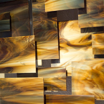 "Cosmos" Glass and Metal Wall Sculpture