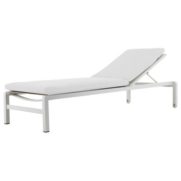 Pangea Home Olly Modern Aluminum Lounger in White Finish (Set of 2)