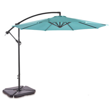 10' Outdoor Patio Cantilever Umbrella, Turquoise