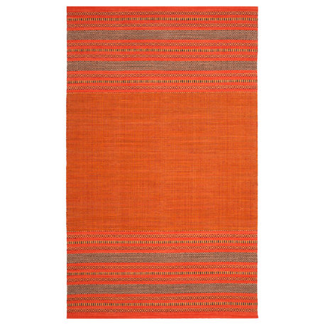 Safavieh Montauk Collection MTK214 Rug, Orange/Red, 5'x8'