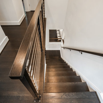 Modern cable railing stair railing
