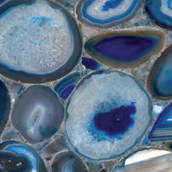 Royal Stone & Tile in Los Angeles Blue Agate Semi Precious Slab - Kitchen Countertops
