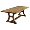 Furniture of America Liston Wood Trestle Dining Table in Rustic Brown Pine