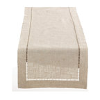 Handmade Classic Hemstitch Table Runner, 18" X108"