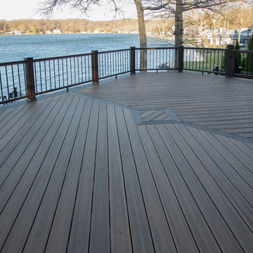 Panoramic Lake Home Deck at Gun Lake