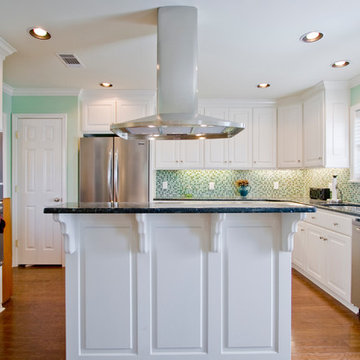 Stainless Steel and Mosaic Tile Modern Kitchen