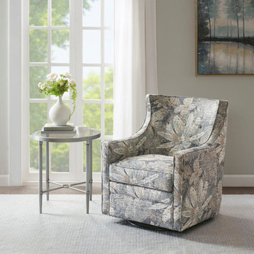 Madison Park Alana Floral Upholstered Swivel Accent Chair