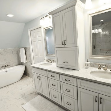 Double Bowl Vanity- Marble Bathroom