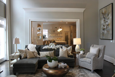 Transitional living room in Atlanta.