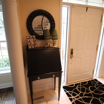 Painted secretary with new glass knobs