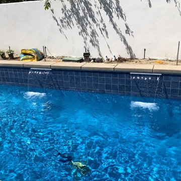 New Palm Springs Pool with Tahoe Blue Quartz Plaster