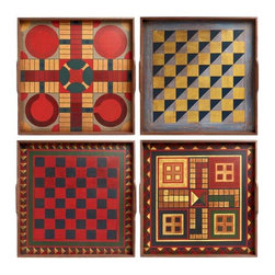 Folk Art Game Boards - Set of 4 - Artwork