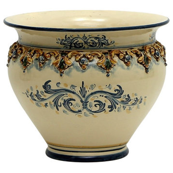 Sofia Tricolore, Medium Round Centerpiece Bowl With Bass Relief Decoration