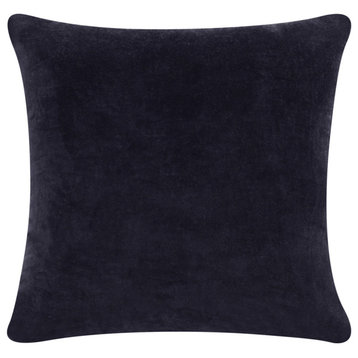 20" X 20" Black 100% Cotton Zippered Pillow